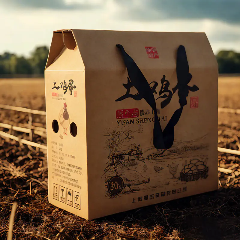 Caja de cartón corrugada con huevo