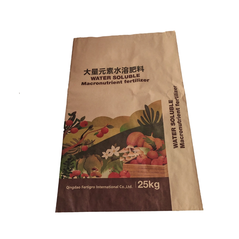 Bolsa de papel de válvula de fertilizante orgánico